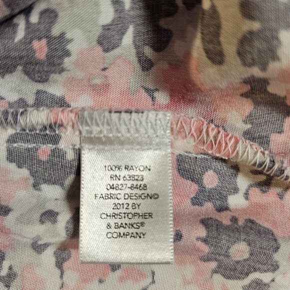 CJ Banks Maxi Skirt Floral Print Navy Pink White Size 2X‎ Women's - Picture 5 of 7